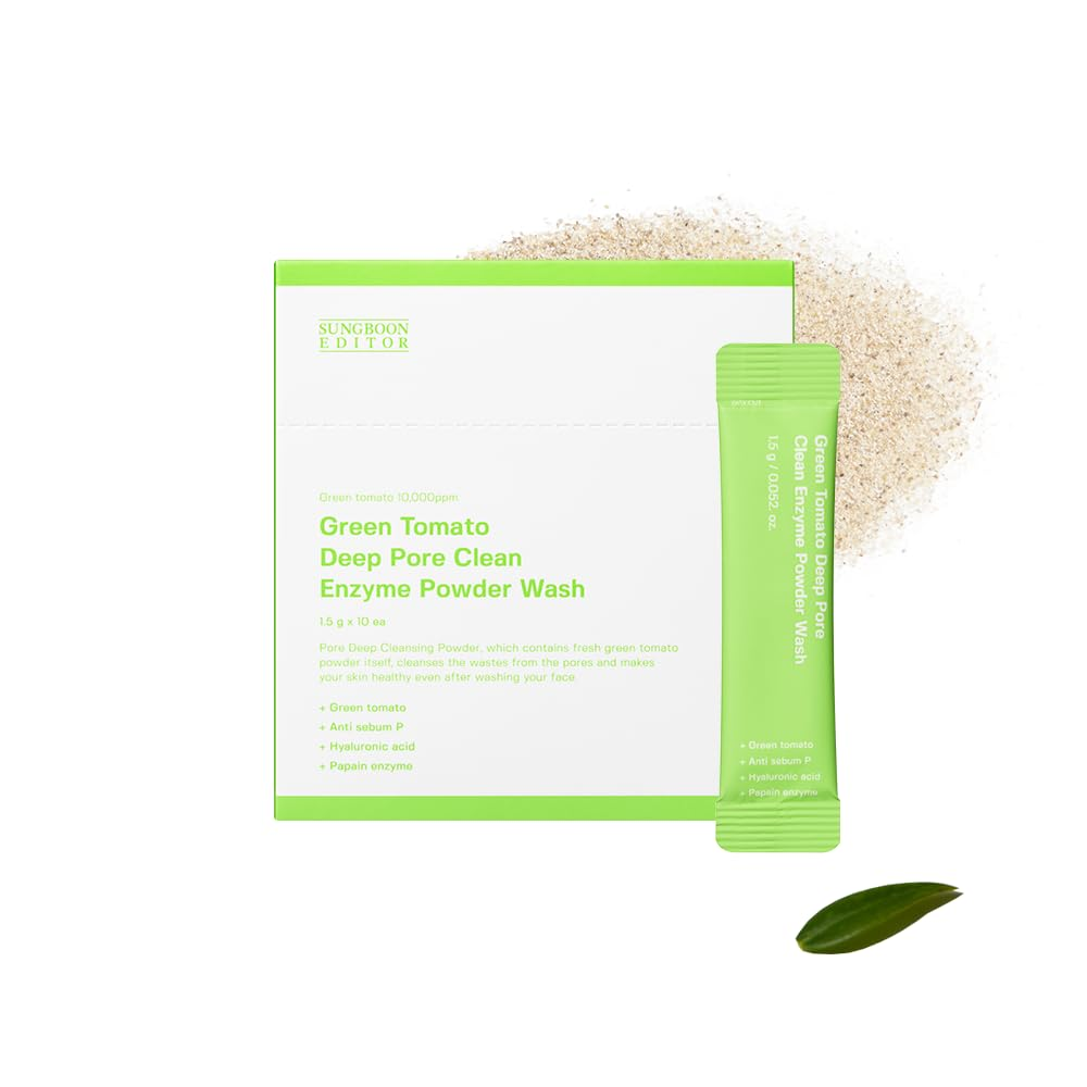 SUNGBOON EDITOR Green Tomato Deep Pore Clean Enzyme Powder Wash 1.5g x 10ea 1.5 gx10ea Korean cleanser product image