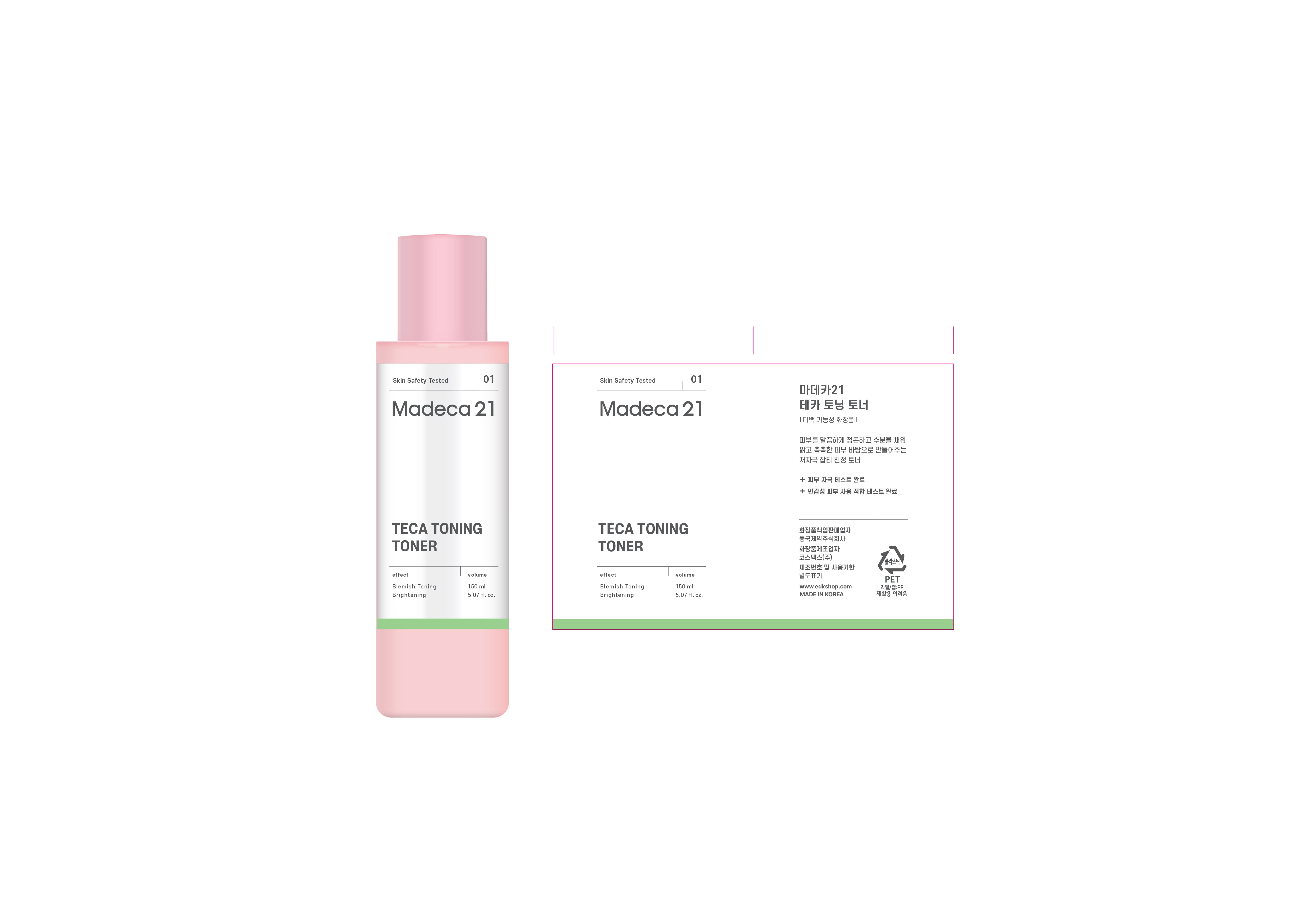 Madeca21 Teca Toning Toner applied by hand to cheek