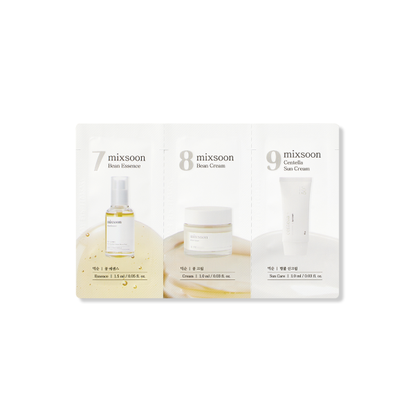 MIXSOON (Step 7,8,9) Bean Essence, Bean Cream, Centella Sun Cream [1.5ml, 1ml x 2ea] - Set
