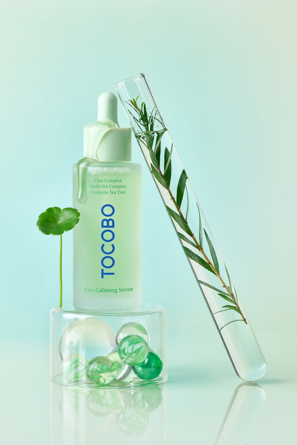 close-up of the Tocobo Cica Calming Serum dropper