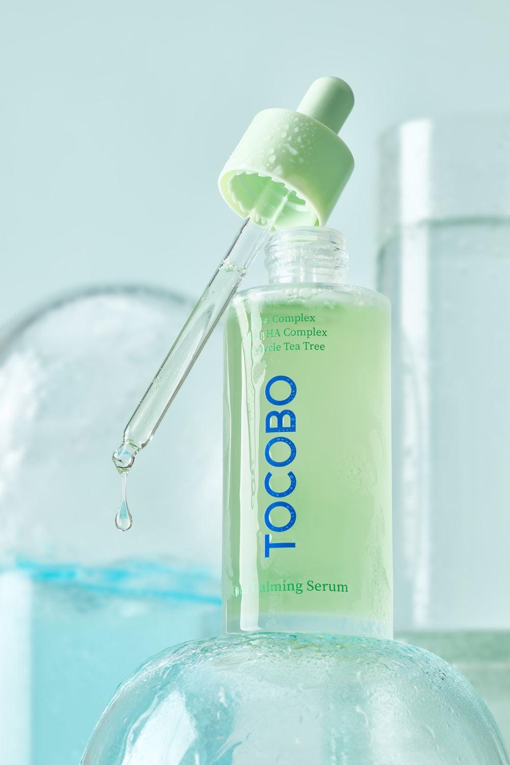 Tocobo Cica Calming Serum 50ml bottle held in hand