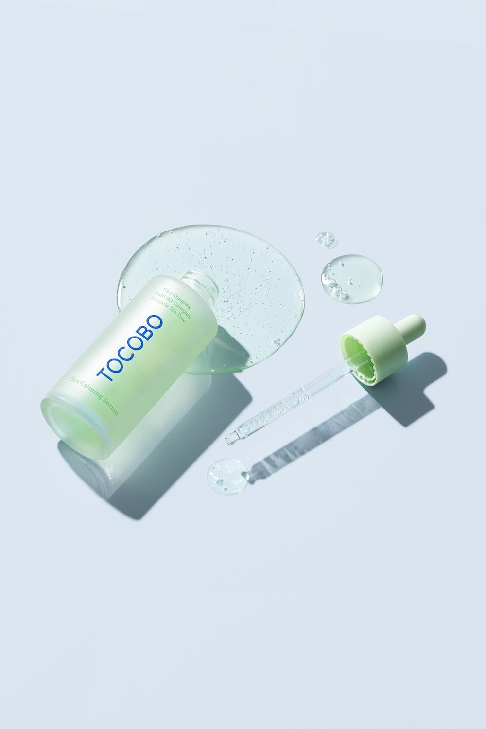 side view of Tocobo Cica Calming Serum bottle
