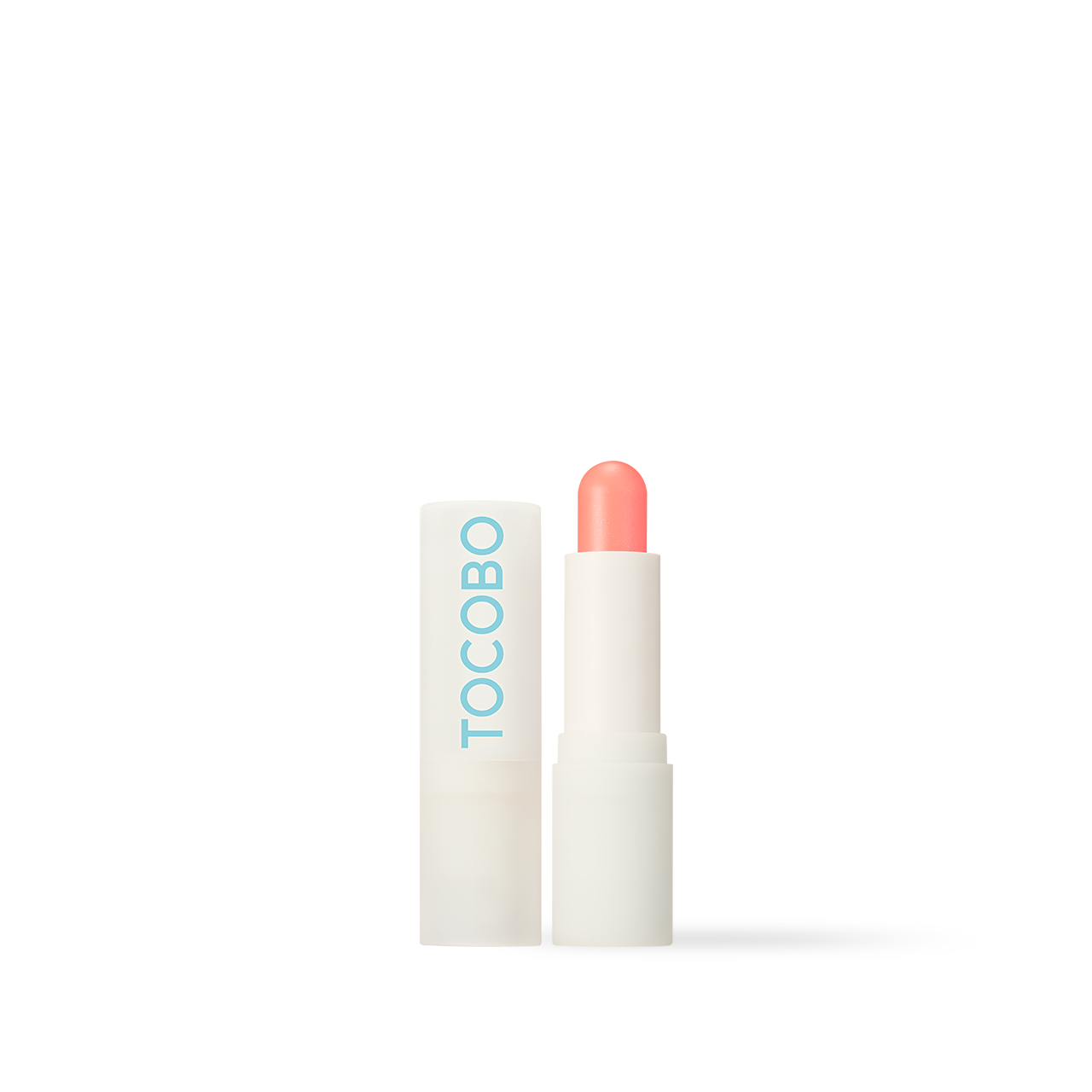 Coral water lip balm swatch on hand