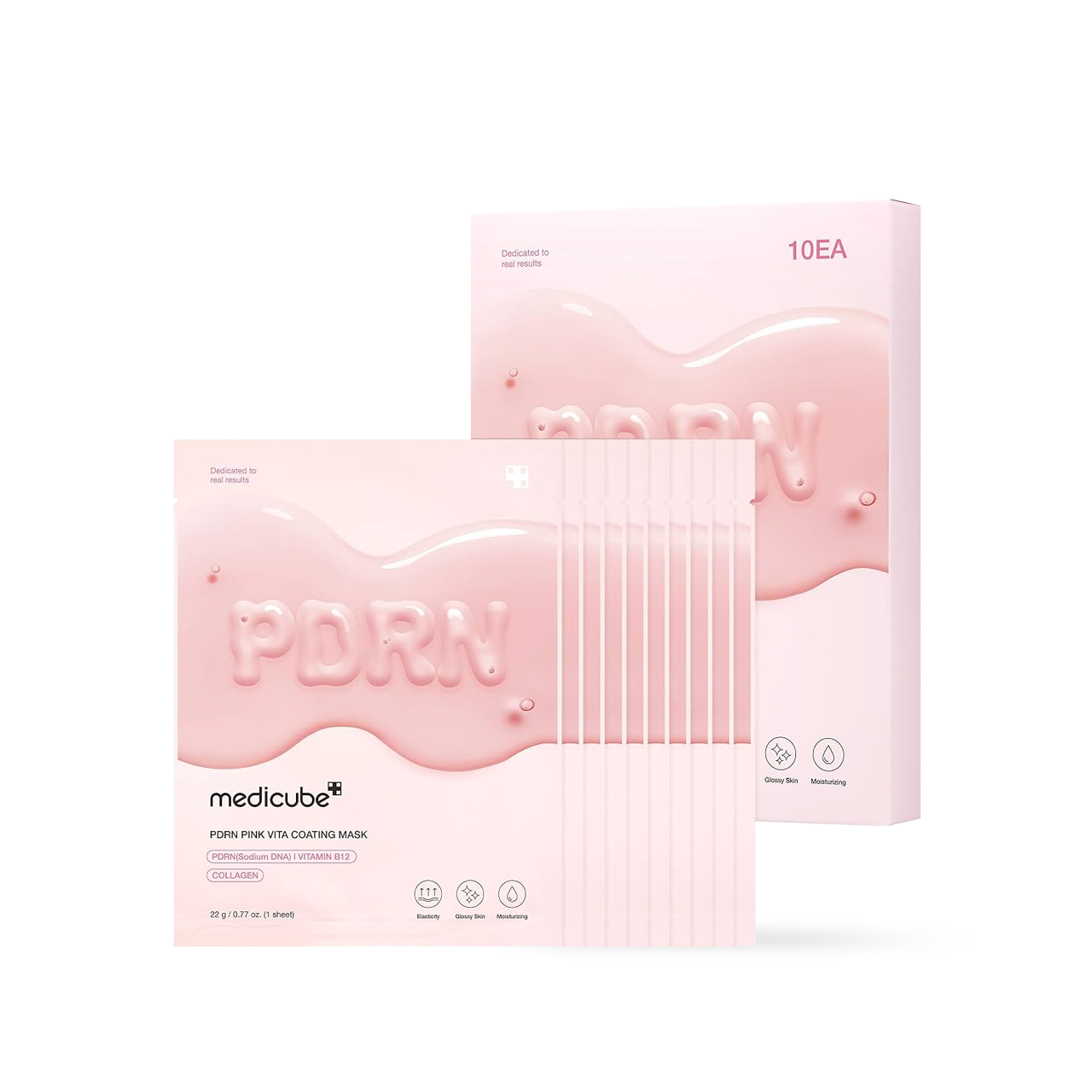 Medicube PDRN Pink Vita Coating Mask 10ea Korean skincare product image