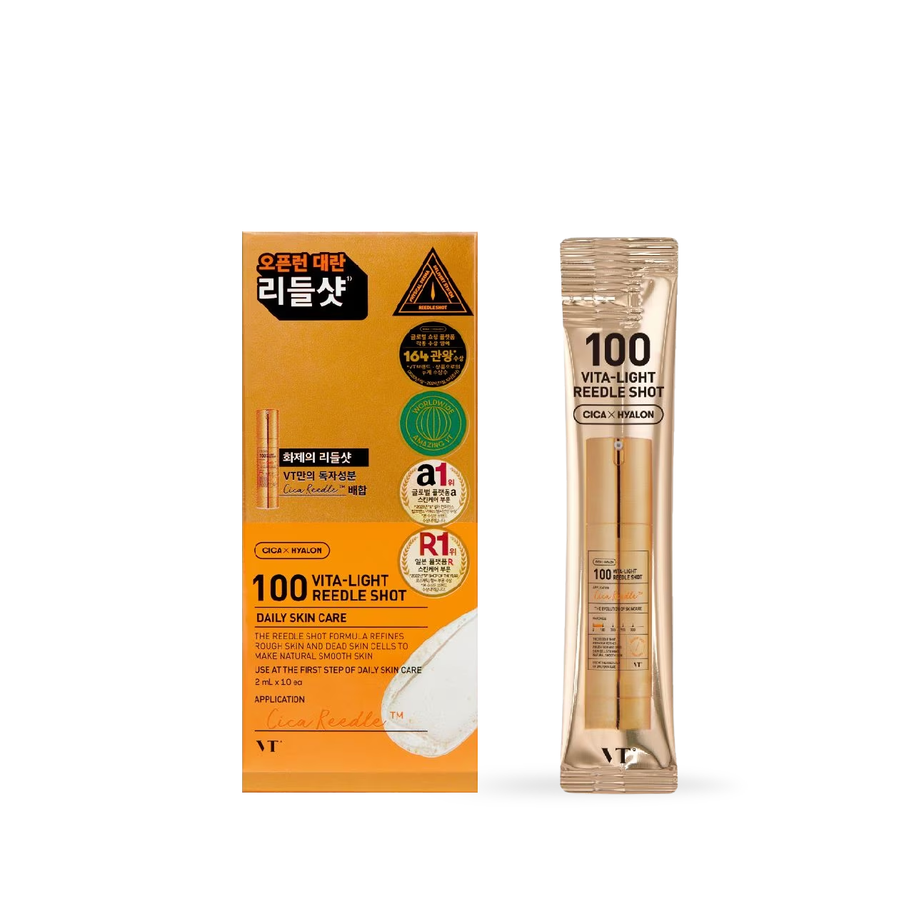 VT Cosmetics 100 Vita Light Reedle Shot 10ea Korean ampoule product image