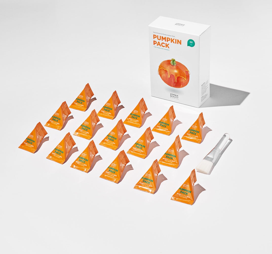 Pumpkin pack applied to face