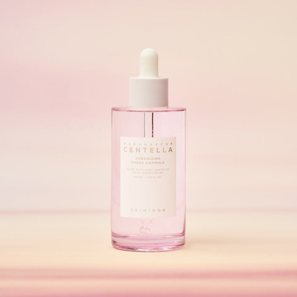Ampoule formula being patted onto cheek
