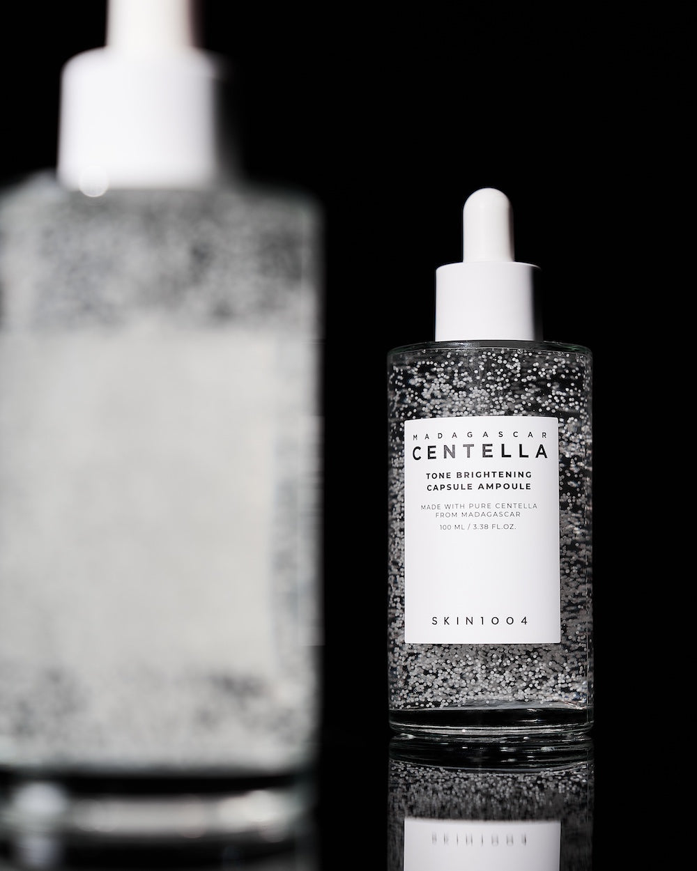 Close-up of capsule texture beads in formula