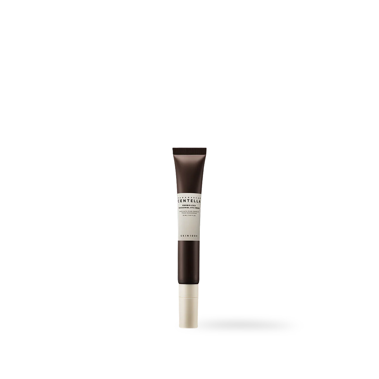 Texture of bakuchiol eye cream on fingertip