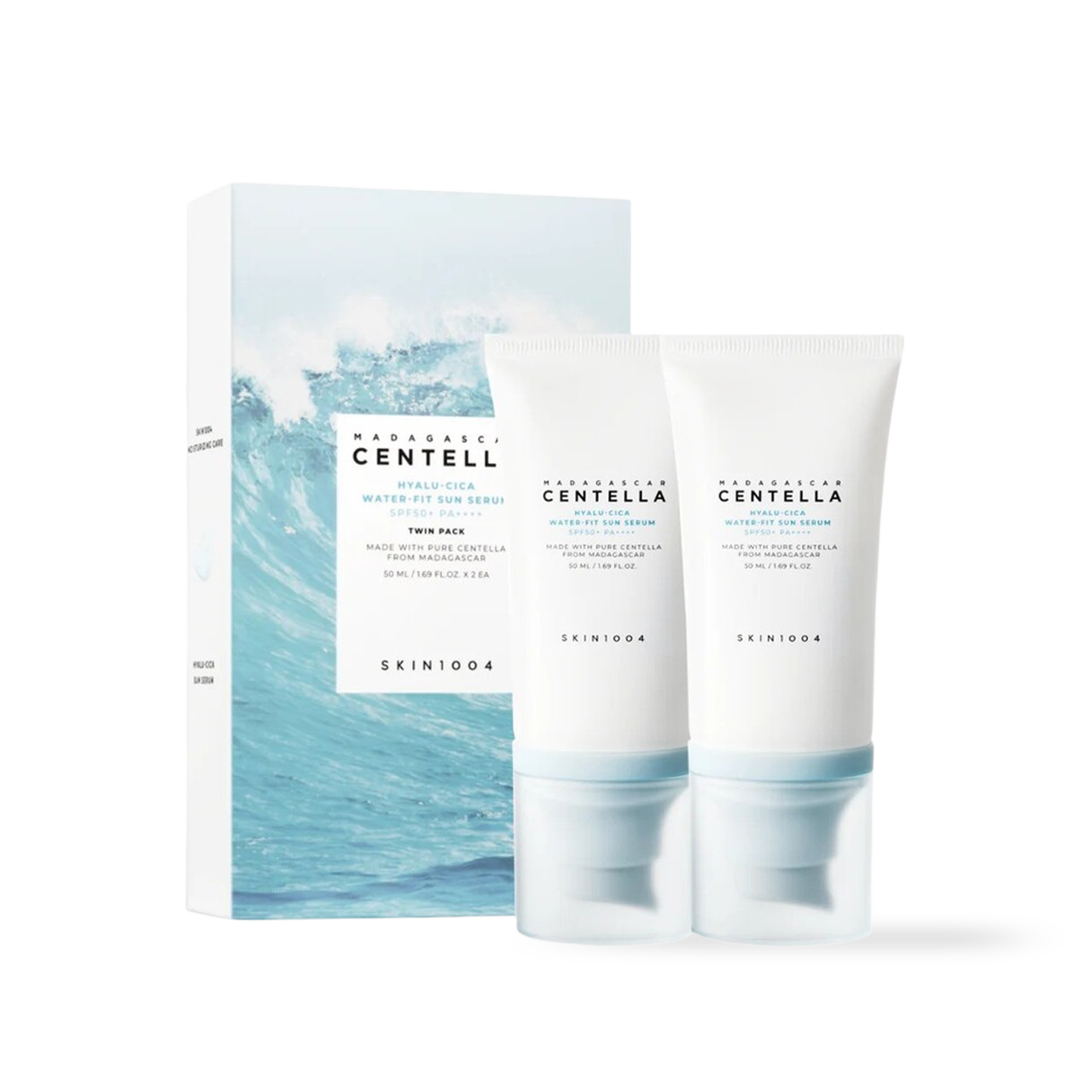 SKIN1004 Madagascar Centella Hyalu-Cica Water-Fit Sun Serum Twin Pack 50ml x 2 Korean sunscreen product image