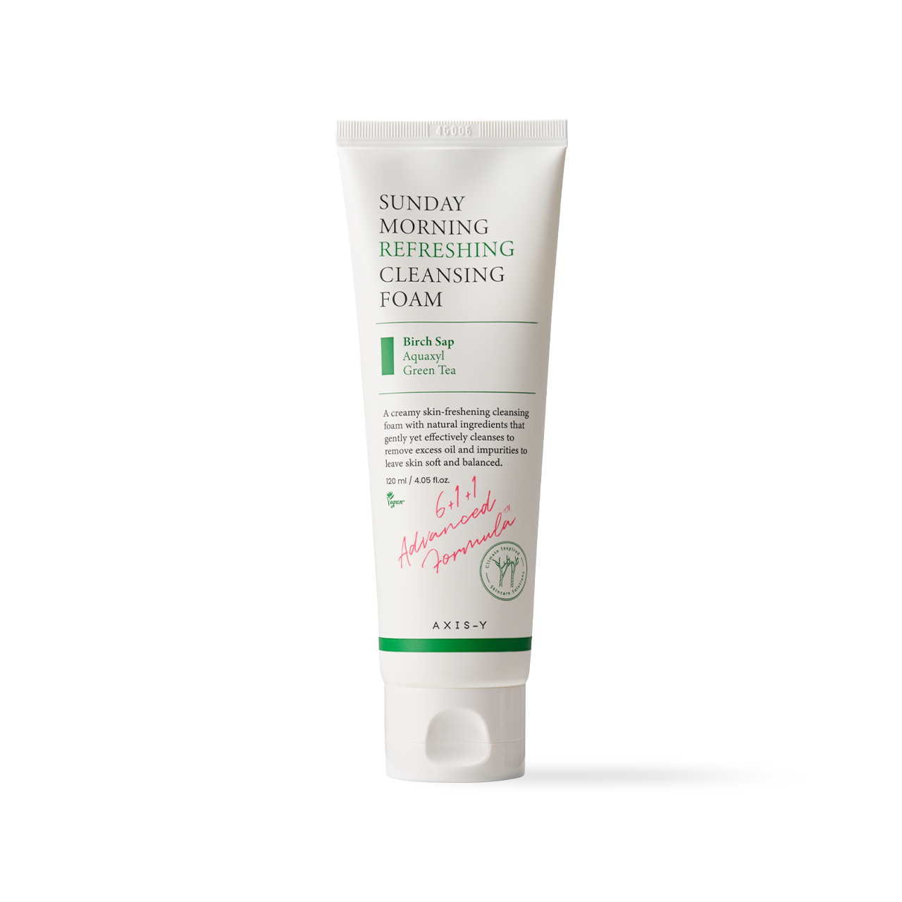 Cleansing foam lathered on damp face