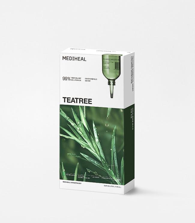 MEDIHEAL Teatree Essential Calming Mask 10ea 24ml x 10 Korean skincare product image