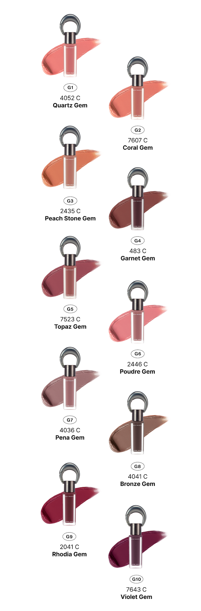 ENTROPY Charm Tint Blurry Base Line 10 Colors K-beauty lip product product image