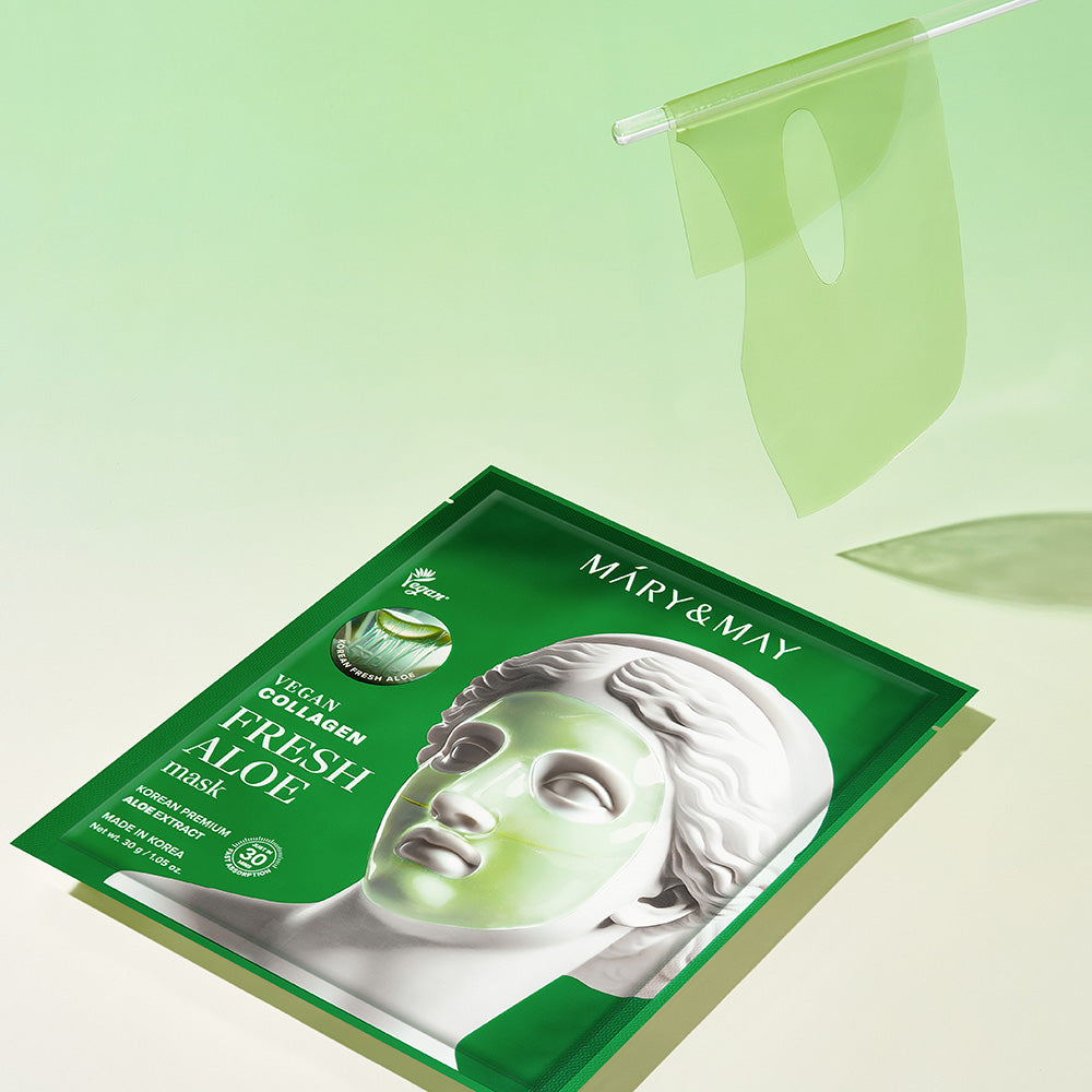 Mary&May Vegan Collagen Fresh Aloe Mask (30g x4) Korean toner product image