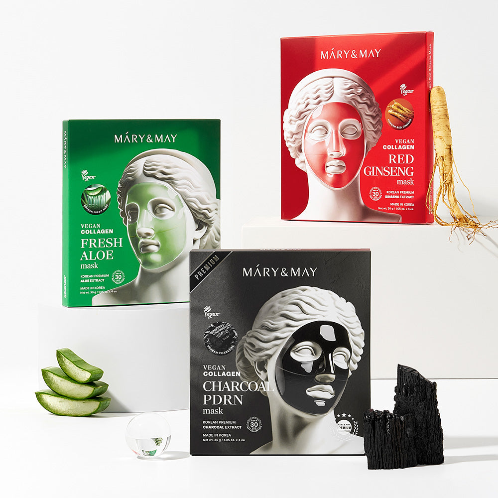 Mary&May Vegan Collagen Red Ginseng Mask (30g x4) Korean toner product image