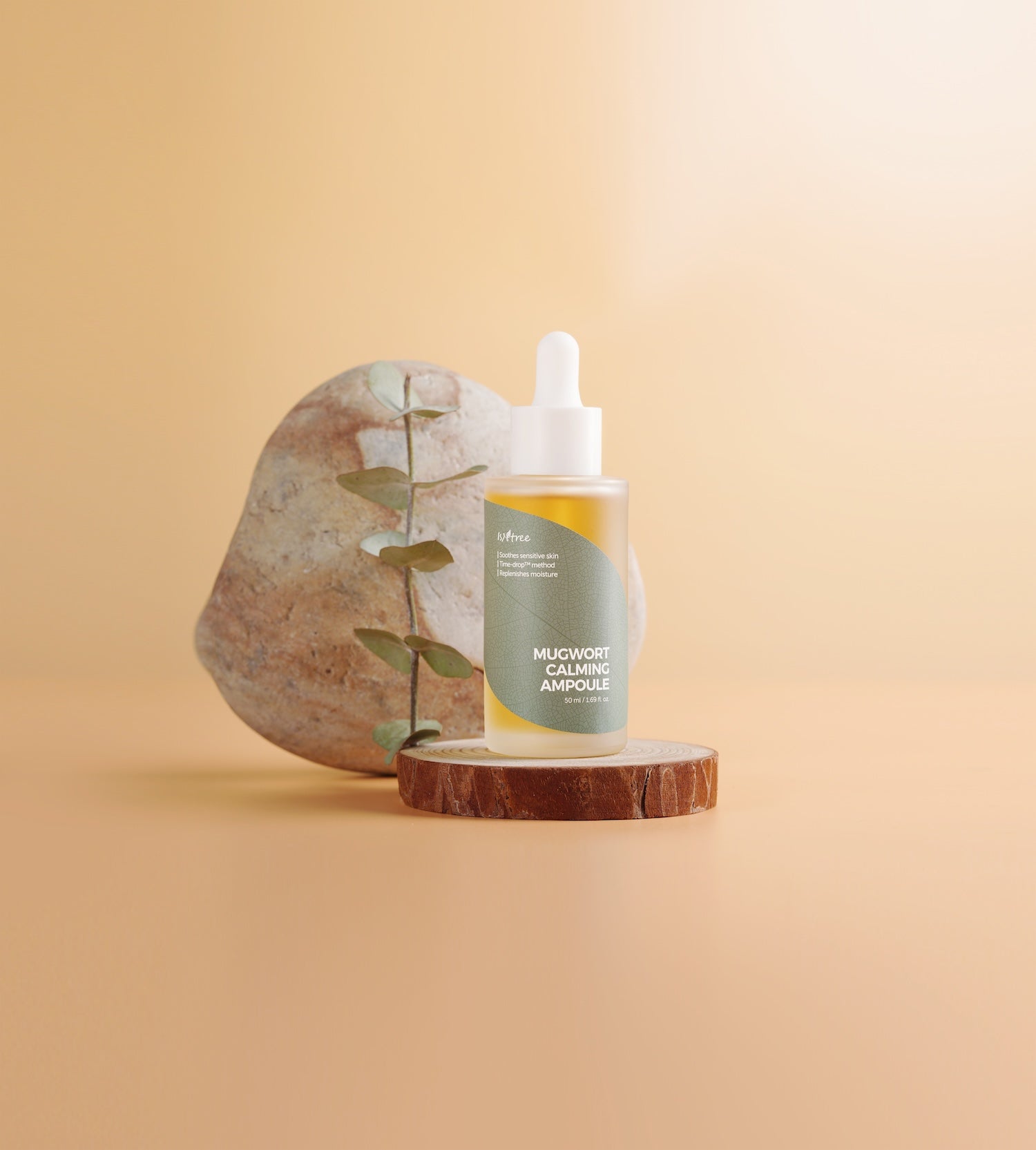 Isntree Mugwort Ampoule applied and patted into skin