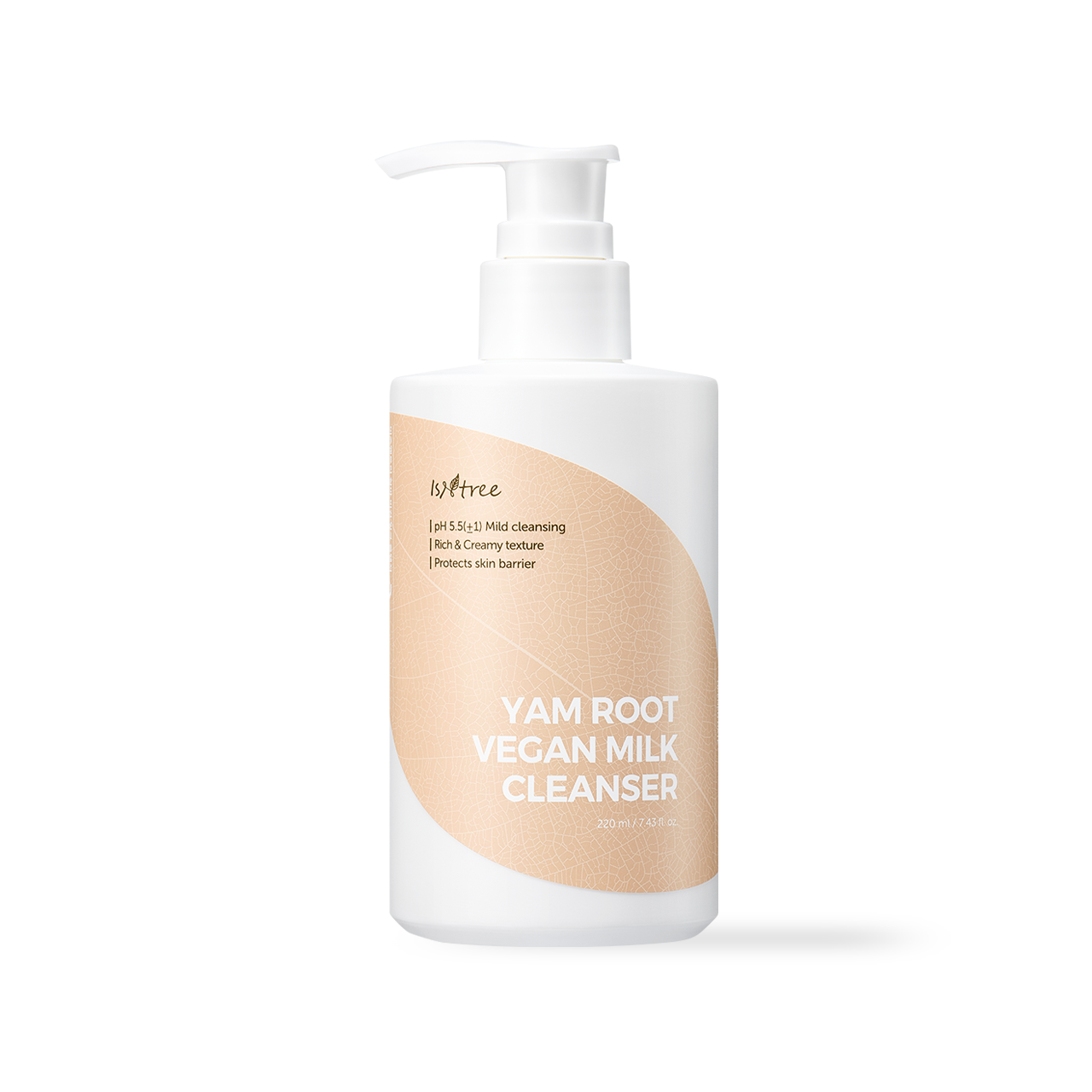 Isntree Yam Root Vegan Milk Cleanser packaging box with ingredient panel