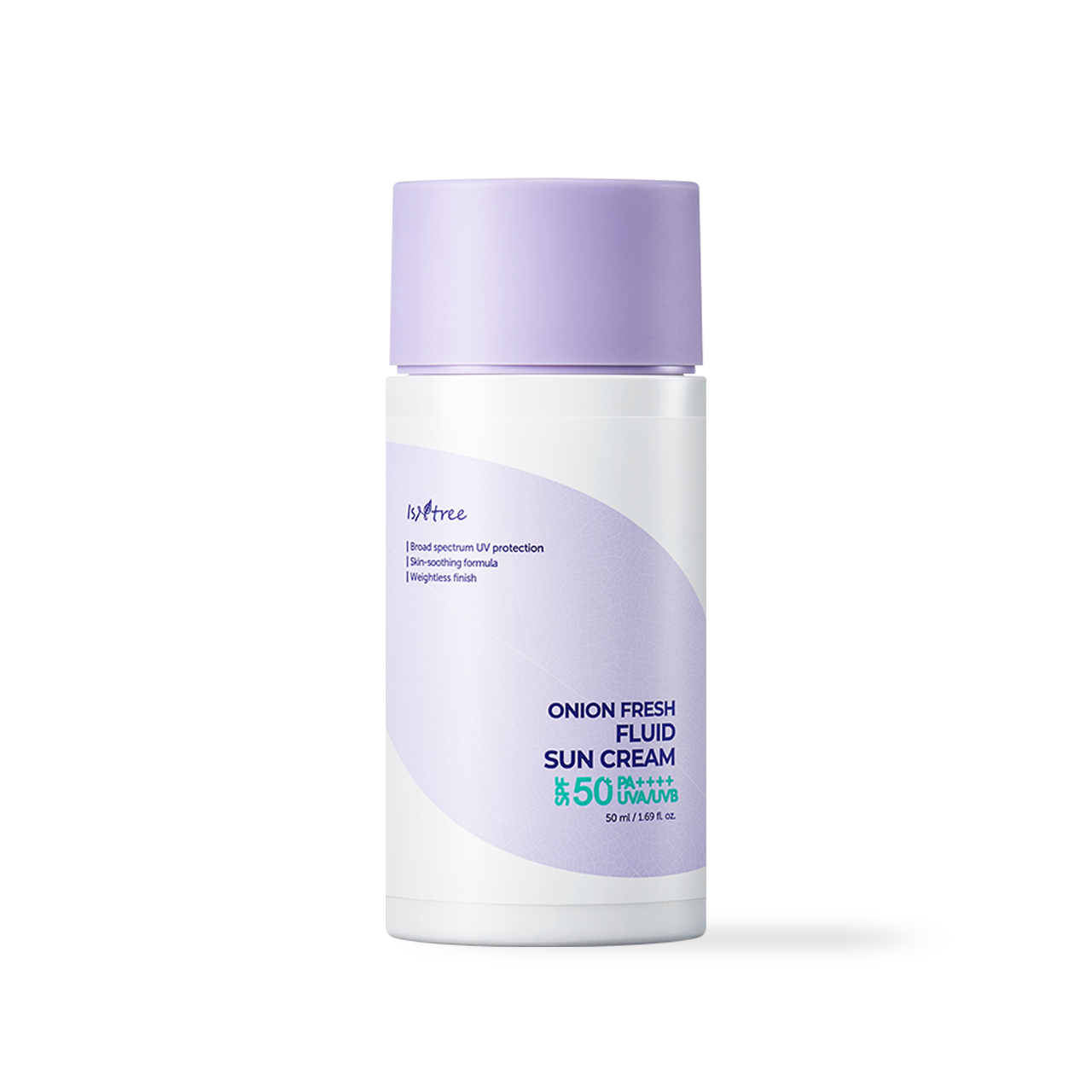 Isntree Onion Fresh Fluid Sun Cream box with SPF details