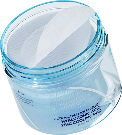 Cooling pad placed on cheek as a targeted mask