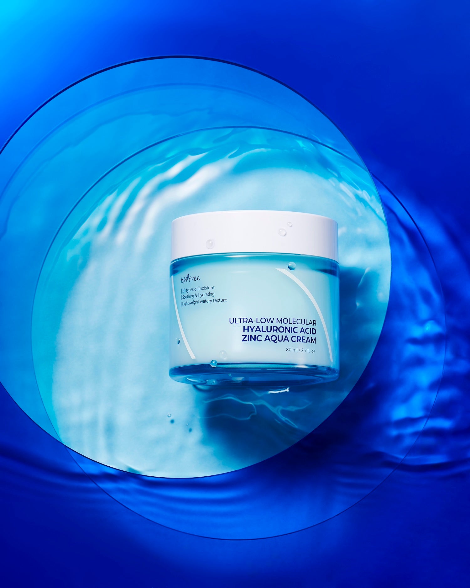 Isntree Ultra Low Molecular Hyaluronic Acid Zinc Aqua Cream 80ml Korean moisturizer product image