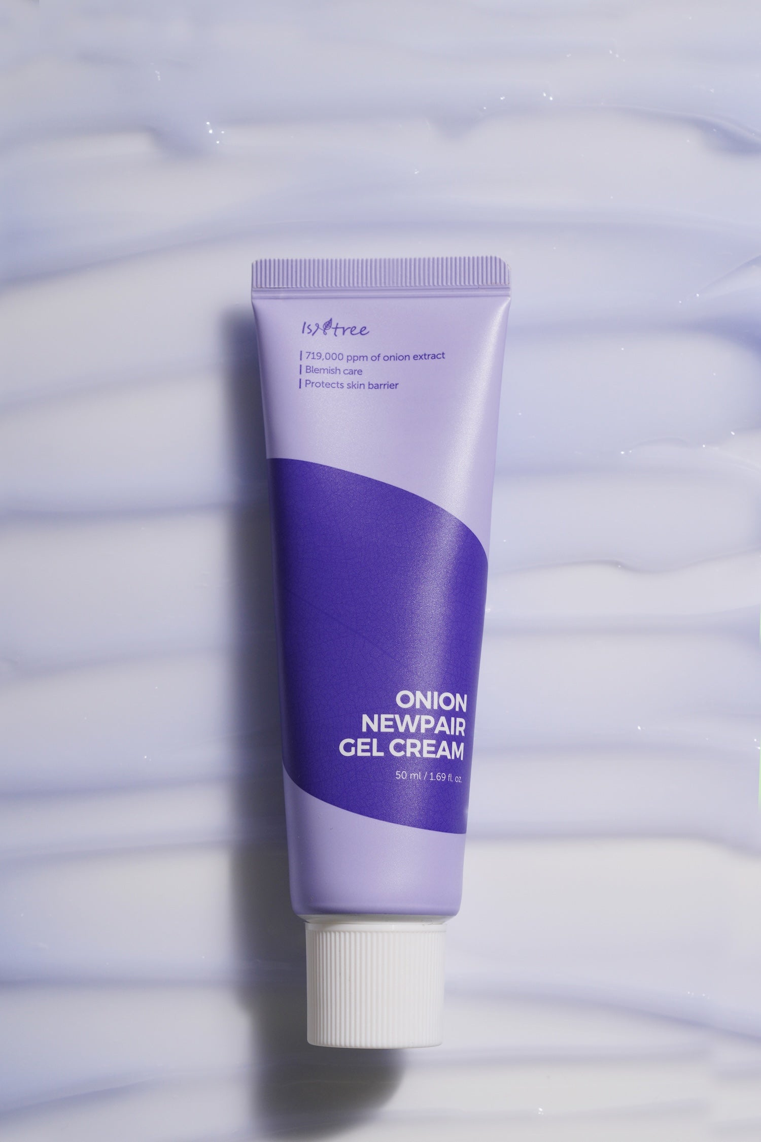 Gel cream texture stretched between fingers