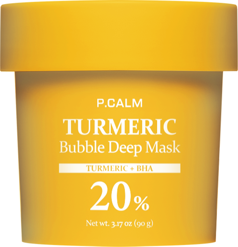 P.CALM Turmeric Bubble Deep Mask 90g Korean skincare product image