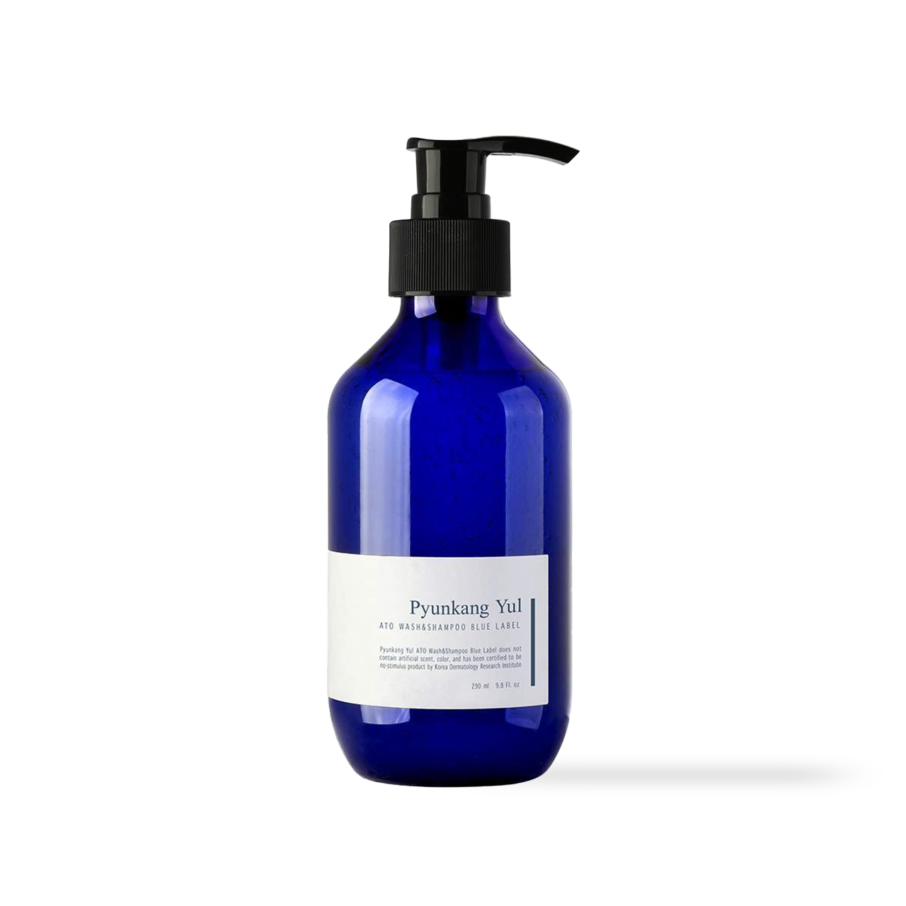 Wash and shampoo bottle cap removed showing pump