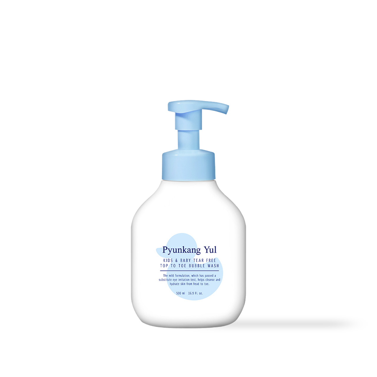 the pump top on the Pyunkang Yul Kids and Baby Bubble Wash shown in close-up