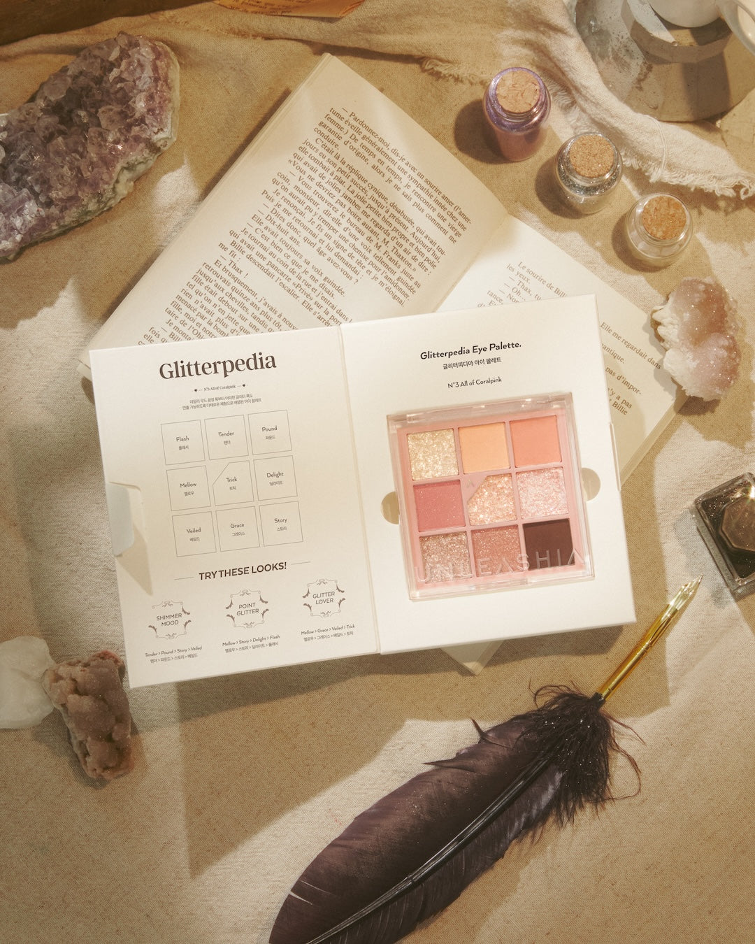 UNLEASHIA Glitterpedia Eye Palette No.3 All of Coralpink 6.6g