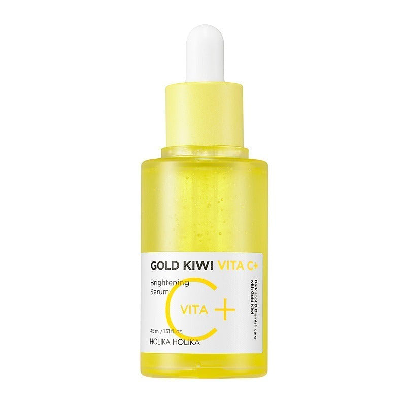 Holika Holika Gold Kiwi Vita C Brightening Serum packaging, arbutin niacinamide brightening serum