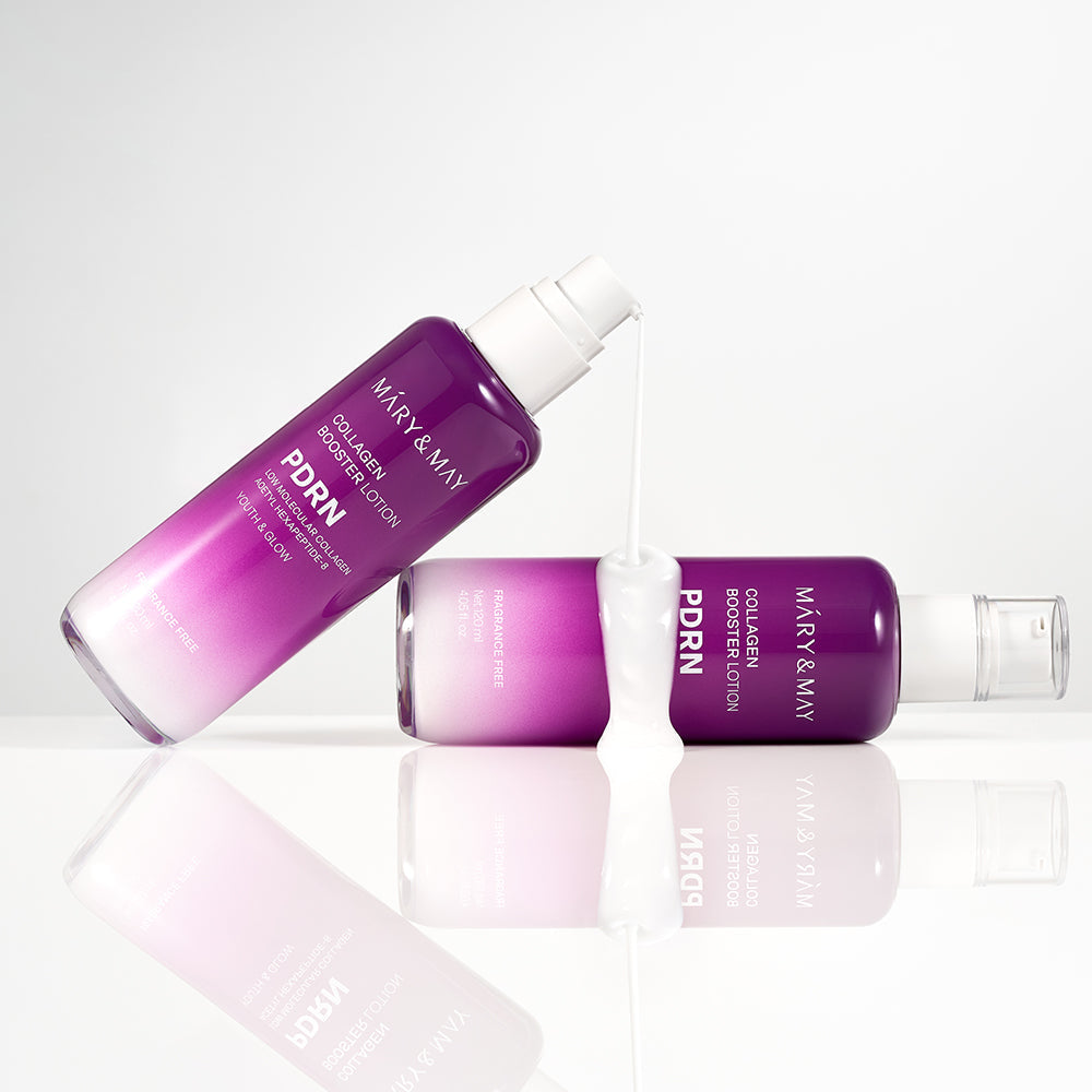 Mary&May Collagen Booster Lotion 120ml lifestyle shot on shelf