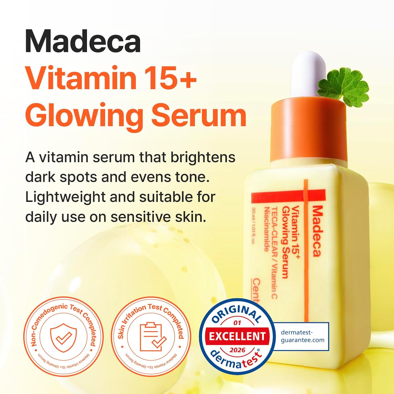 Centellian24 Vitamin Glowing Serum applied to cheek