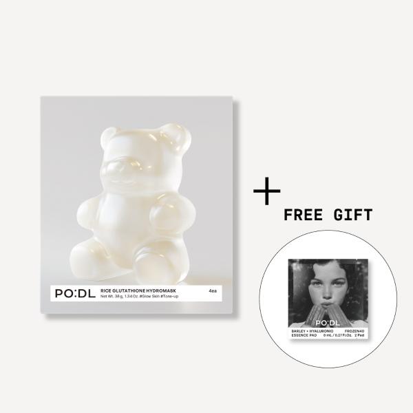 PO:DL Rice Glutathione Hydrogel Mask (4ea) ( + Special Gift) - 4ea, 2pcs