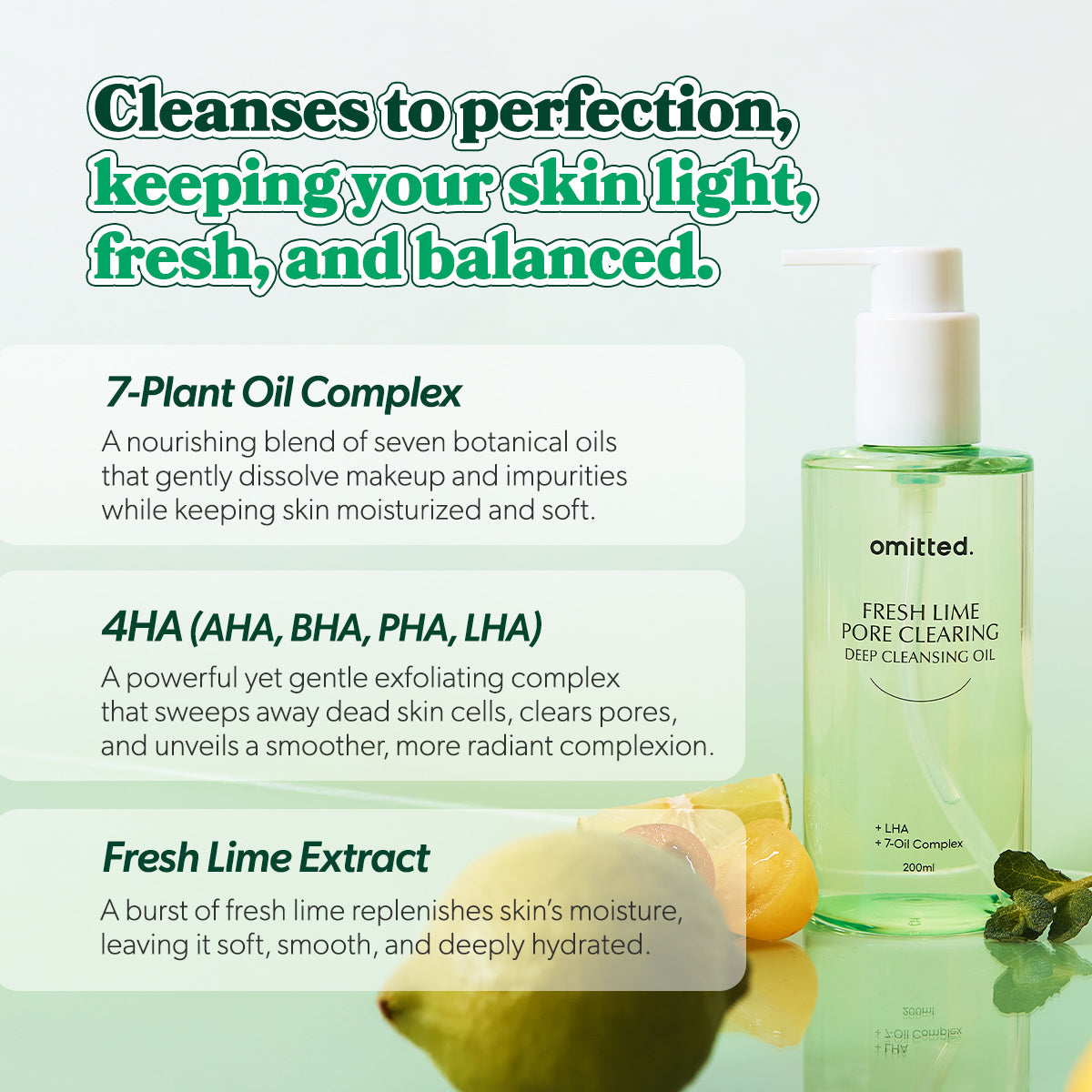 Omitted Fresh Lime Pore Clearing Deep Cleansing Oil 200ml