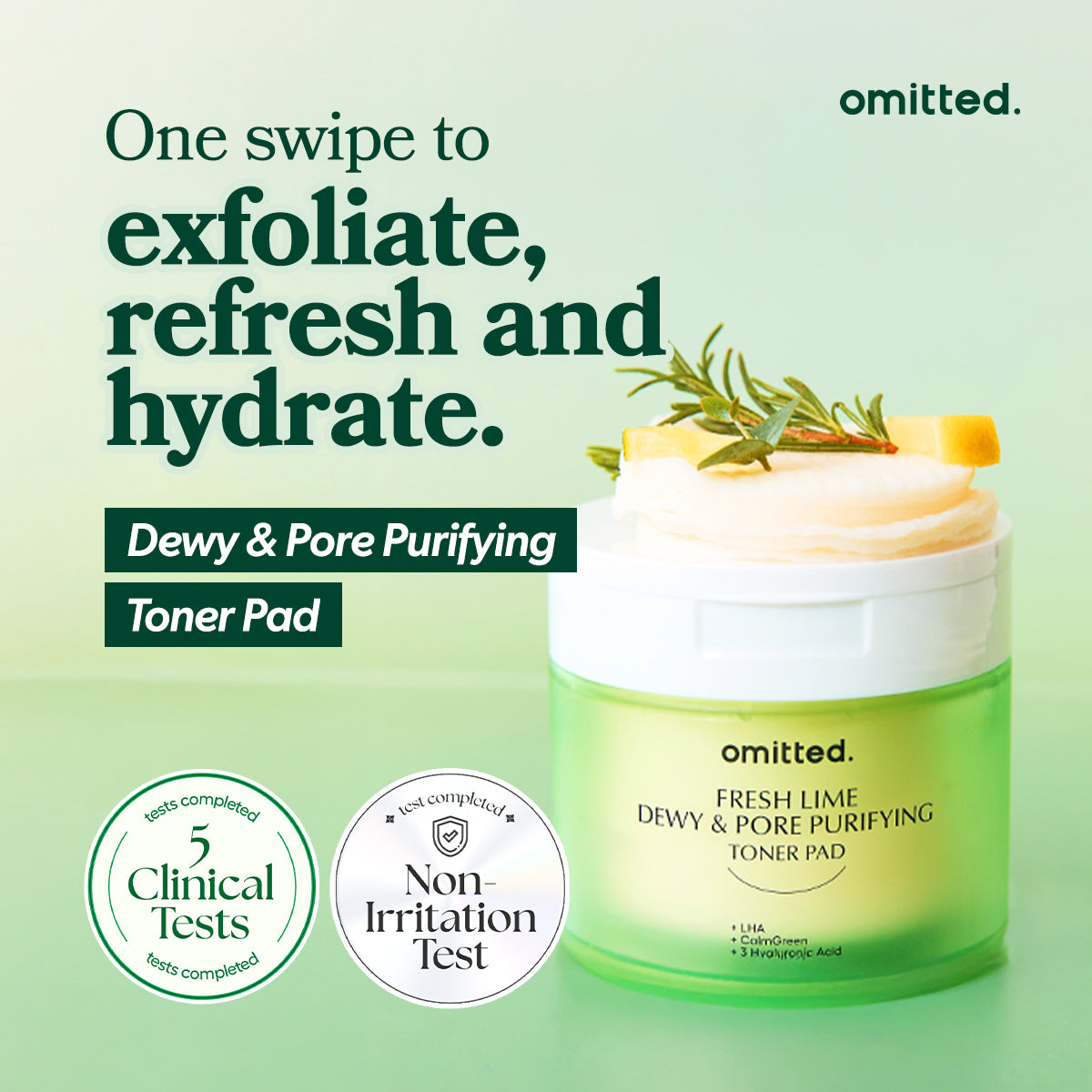 Omitted Fresh Lime Dewy & Pore Purifying Toner Pad 70ea(160ml)