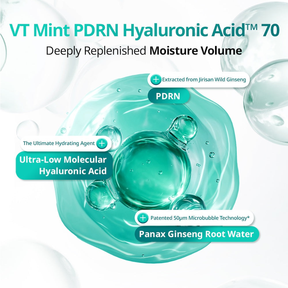 VT Cosmetics PDRN Hyaluronic Acid Mint Micro Bubble Serum 70ml