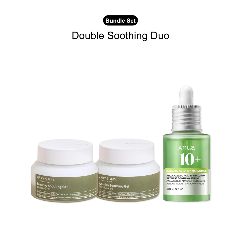 Mary & May Gel Cream and Anua Azelaic Serum Soothing Bundle