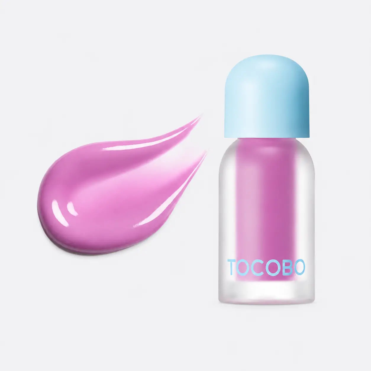 Tocobo Juicy Berry Plumping Lip Oil layered over lipstick