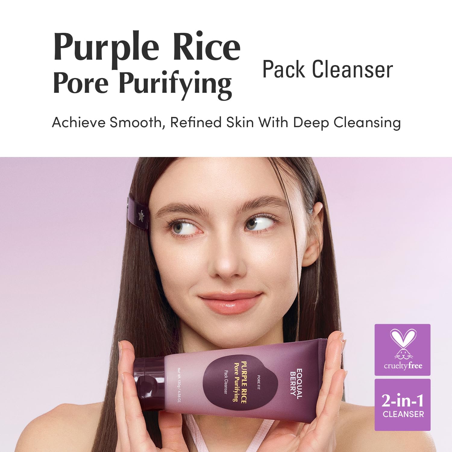 EQQUALBERRY Purple Rice Pore Purifying Cleanser 130g