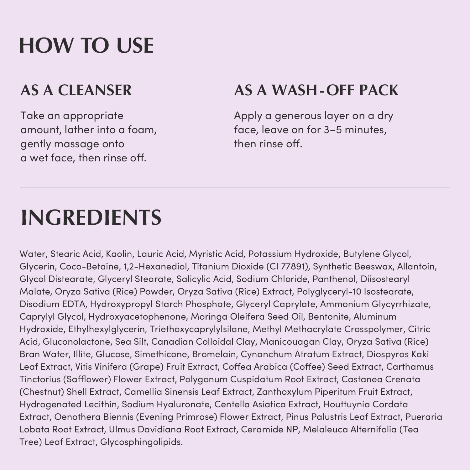 EQQUALBERRY Purple Rice Pore Purifying Cleanser 130g