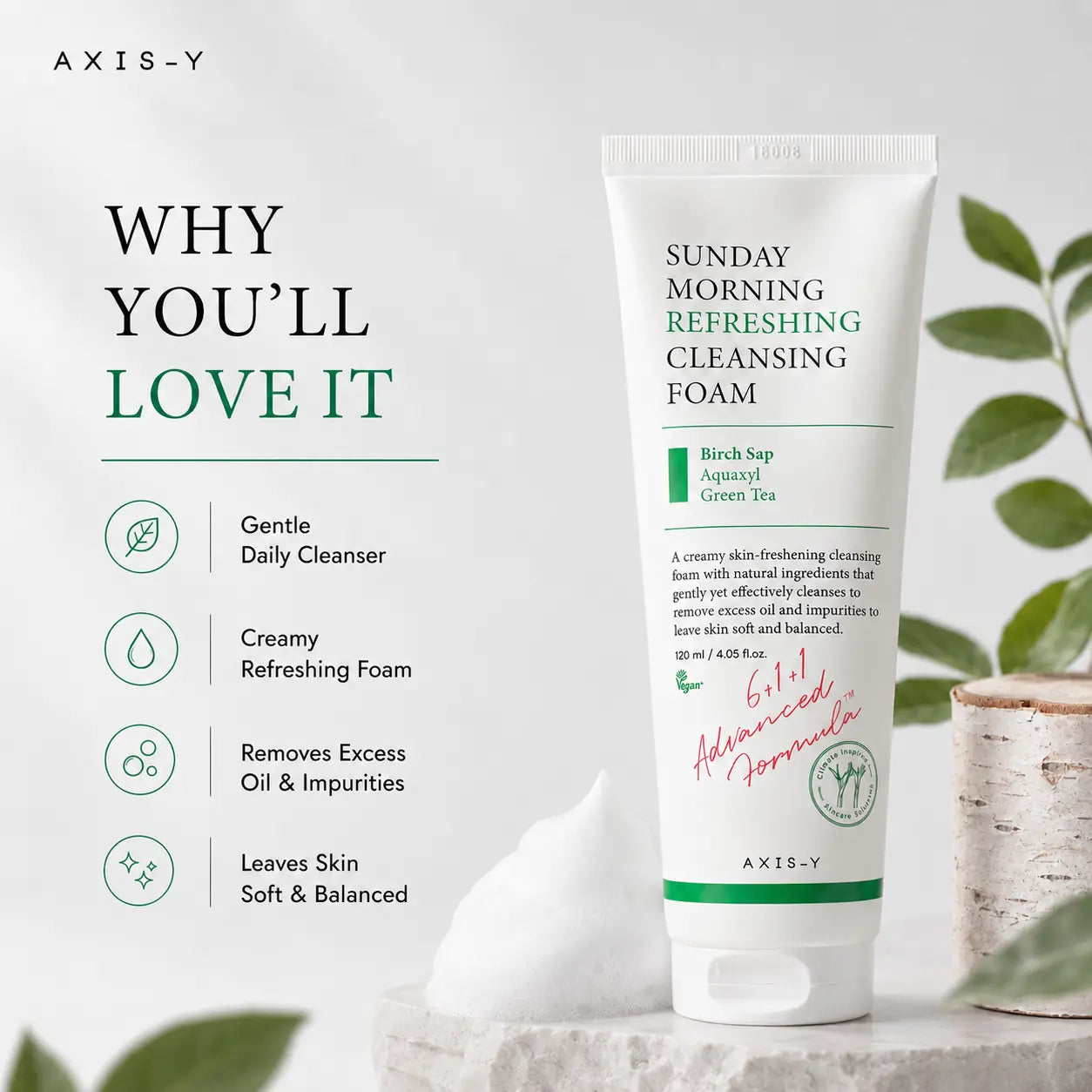 AXIS-Y Sunday Morning Refreshing Cleansing Foam 120ml