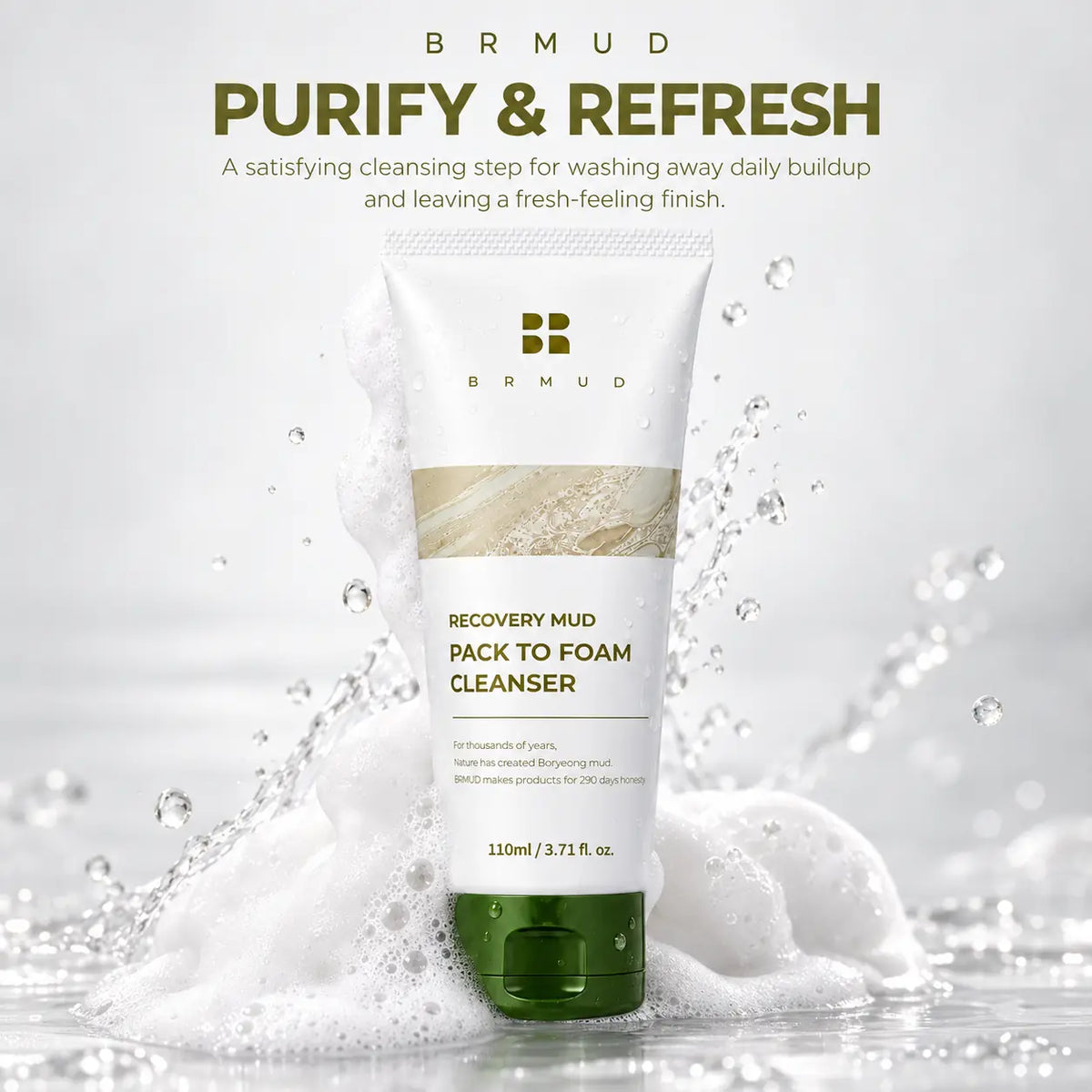 BRMUD Recovery Mud Pack to Foam Cleanser 110ml
