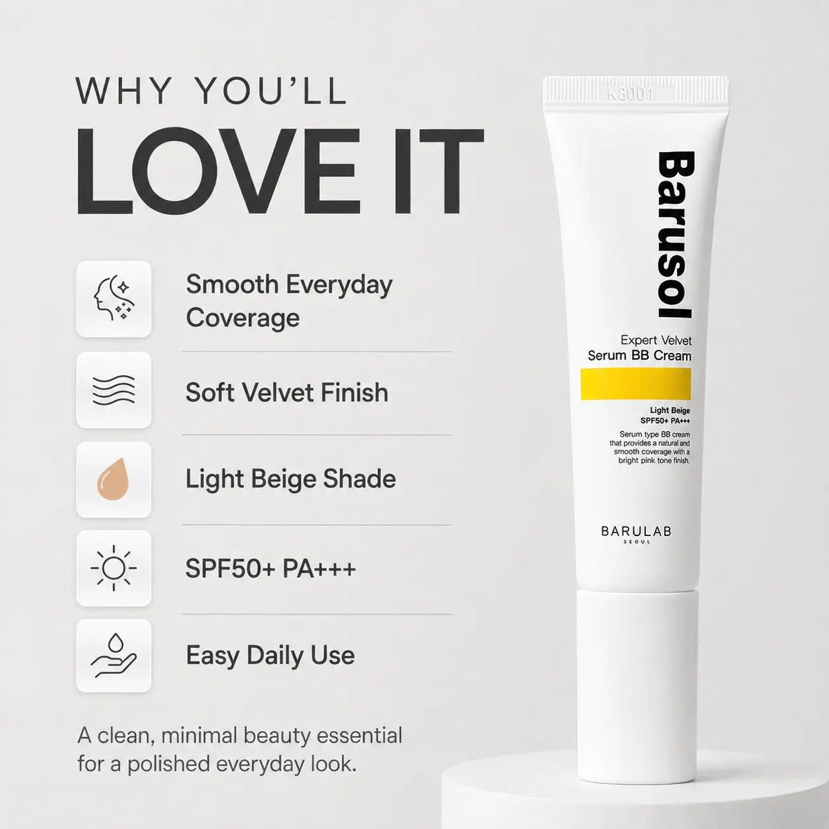 BARULAB Barusol Expert Velvet Serum BB Cream Base 30ml