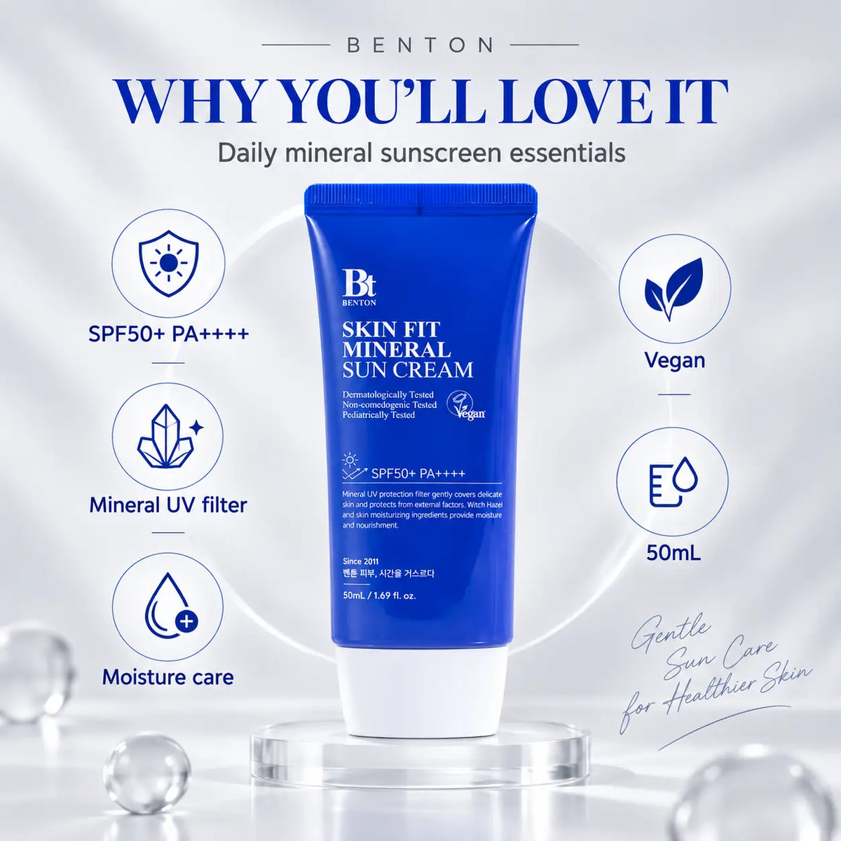 Benton Skin Fit Mineral Sun Cream SPF50+ PA++++ 50ml