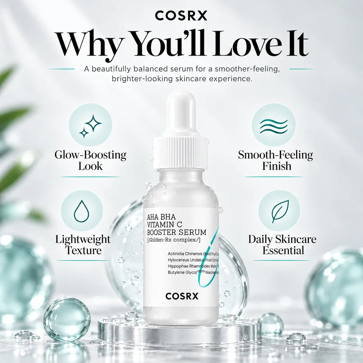 COSRX Refresh AHA BHA Vitamin C Booster Serum 30ml