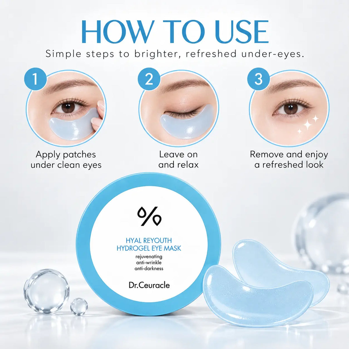 Dr. Ceuracle Hyal Reyouth Hydrogel Eye Mask /60ea 90g 90g 60ea