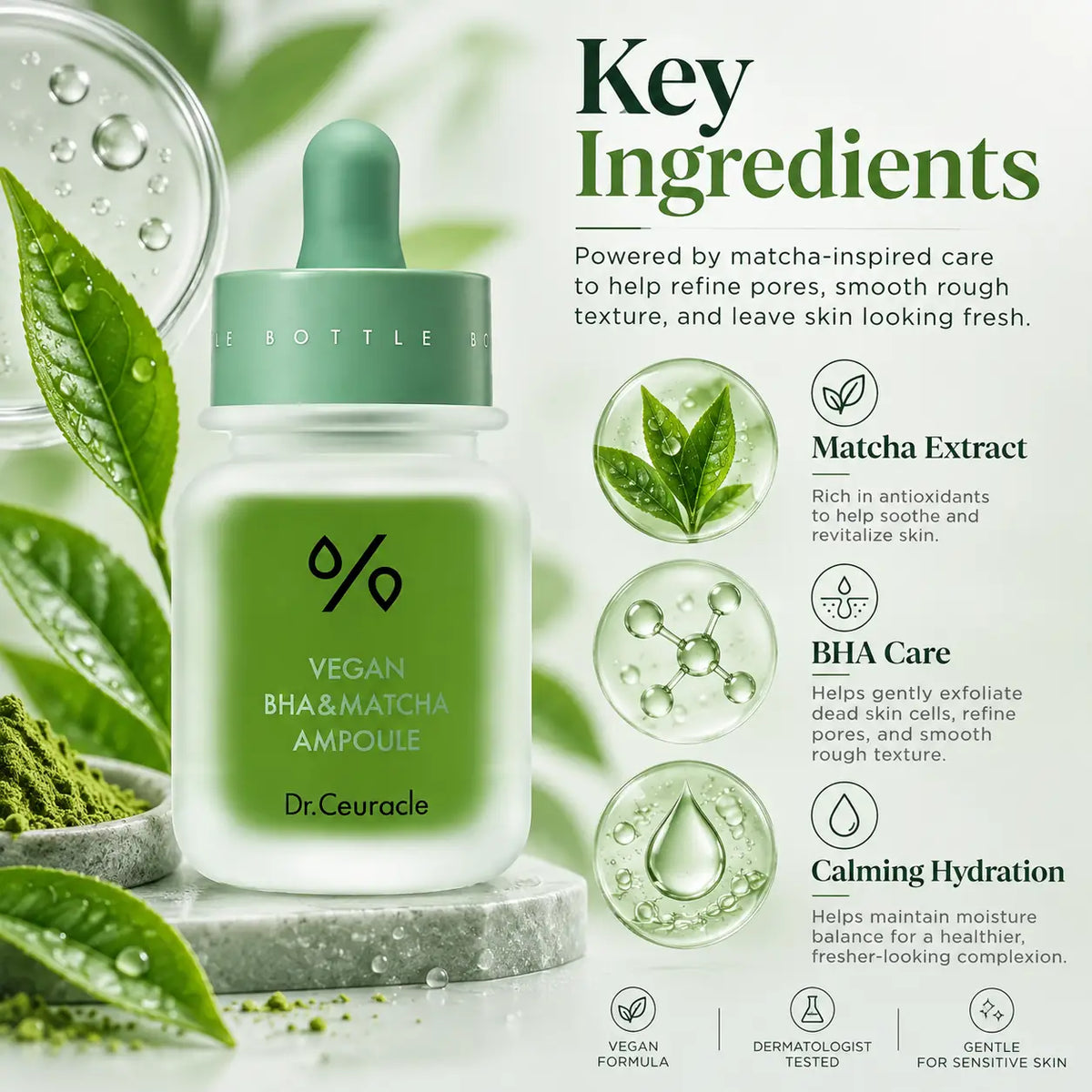 Dr. Ceuracle Vegan BHA Matcha Ampoule 30ml