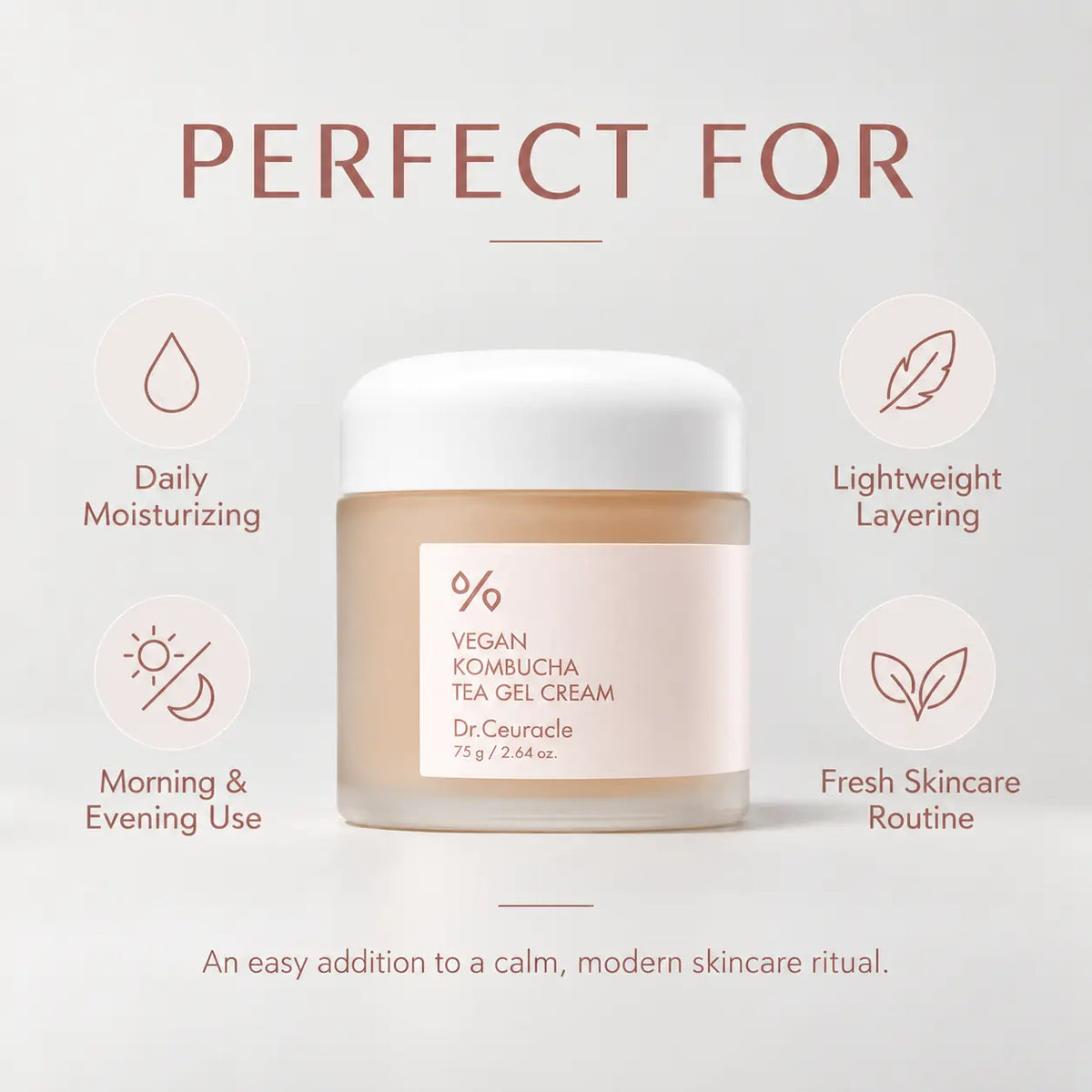 Dr. Ceuracle Vegan Kombucha Tea Gel Cream 75g