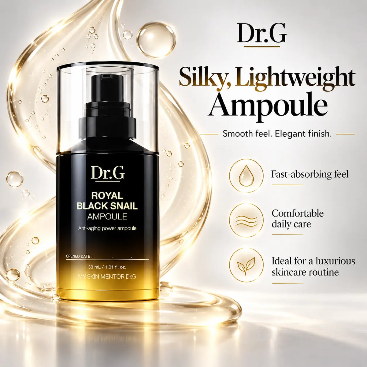 Dr.G Royal Black Snail Ampoule Nail Polish Nail Color 30ml