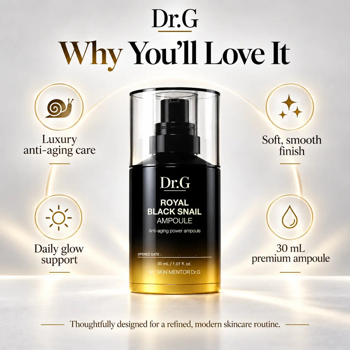 Dr.G Royal Black Snail Ampoule Nail Polish Nail Color 30ml